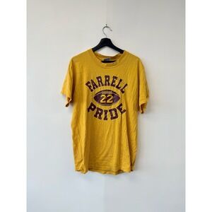 Vintage Bike Farrell Pride Shirt Mens Medium Yellow Football Team Spirit Tee 80s